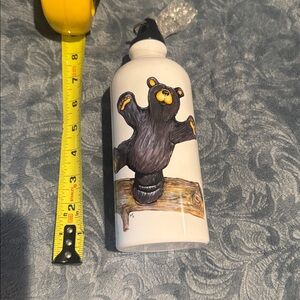 Black Bear white Stainless Steel Water Bottle new
